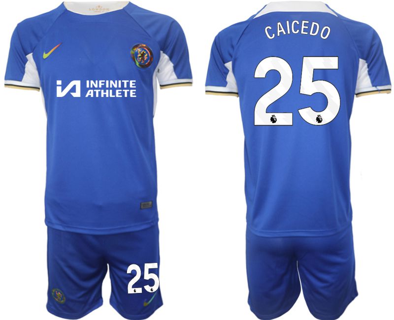 Men 2023-2024 Club Chelsea FC home blue #25 Soccer Jersey